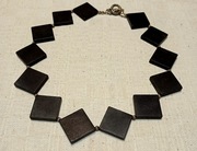 Wyjątkowy efektowny naszyjnik handmade z black stone i srebra 