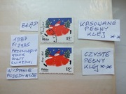 2szt. znaczki Fi 2985 BŁĄD Polska 1987r. NOWY ROK kasowany i czysty **