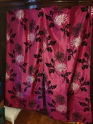 Komplet amarantowych zasłon wzór kwiatowy