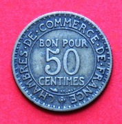 50 Centymów 1922  r  -  Francja    Merkury