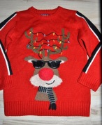 398^ F&F sweter renifer 8/9 lat 128/134 cm