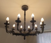 Żyrandol + 2 Kinkiety - Komplet. Odnowione Czarny Mat.