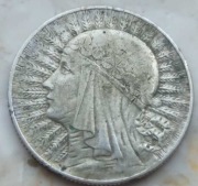 Moneta 5 zł - Głowa Kobiety - 1933 rok - znak menniczy