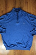 Sweter Fynch-Hatton r. 2XL niebieski bawełniany z golfem zapinany 