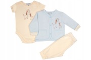 Komplet niemowlęcy bluza spodnie body 6 m wyprawka 9330