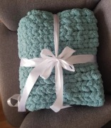 KAMEO Koc/otulacz chenille - morski (K105) - rękodzieło