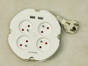 Przedłużacz sieciowy 230V 1,5m z ładowarką USB 5V