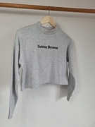 Krótka bluza nothing personal Bershka 38 M szara jasna półgolf