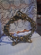 Stara Art Deco ciężka pełna mosiężna ramka na lustro.