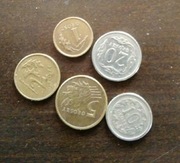 Moneta 20, 10, 5,2, 1 groszy 1999 rok 