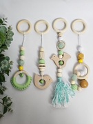 Zawieszki sensoryczne do pałąka / maty - drewniane | Montessori