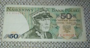 Banknot 50 zł 1 grudnia 1988 seria KE stan SUPER