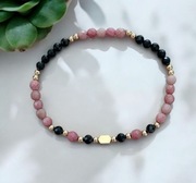 Bransoletka kamienie naturalne turmalin hematyt rodochrozyt 