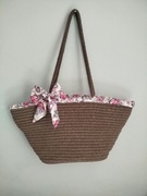 Duża torebka koszyk handmade podszewka