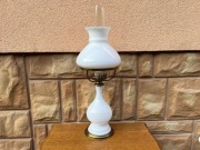 Lampka Nocna Szklana Biała Vintage