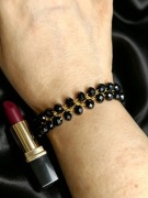 Bransoletka z czarnych koralików