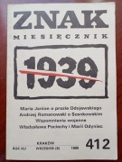 ZNAK nr 412 [ 9/1989 ] WRZESIEŃ 1939 rząd T. Mazowiecki Janion Odojewski 
