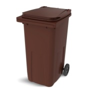 POJEMNIK NA ŚMIECI ODPADY POJEMNIKI 240L BRĄZ