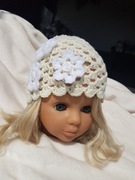 L.JK-309 Ażurowa czapka HANDMADE 44-52cm