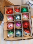 Stare szklane bombki choinkowe z okresu PRL mix