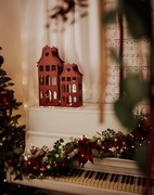 Drewniany domek świąteczny handmade - lampion / prezent/ Boże Narodzenie