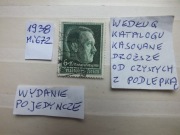 znaczki wydanie pojedyncze Mi 672 Niemcy 1938r. Hitler Rzesza Reich