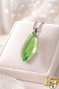 Naszyjnik Zielony Kryształ Posrebrzany 46cm Lime