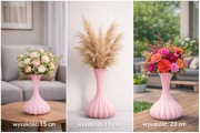 Zestaw 3 Wazonów z PLA – 15 cm | 19 cm | 23 cm Obciążone. Różowy 