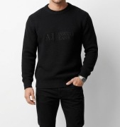 Armani Jeans czarny sweter męski L XL 100% bawełna elegancki casual