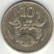 Cypr 10 centów cents 2002 - 24,5 mm