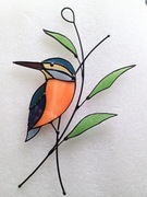 Dekoracja witrażyk zawieszka rękodzieło prezent hadmade Zimorodek 