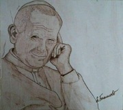 Obrazek wypalany na sklejce, Św. Jan Paweł ll