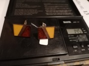 Spinki do koszul z dwukolorowym bursztynem 