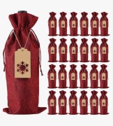 Worek jutowy na wino, czerwony 