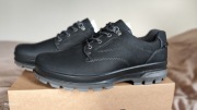Ecco Rugged Track wodoodporne czarne skórzane sneakersy rozm 43 bez szwu