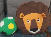 Poduszka dwustronna z Ikea 40cm x 40cm Lew i piłka 