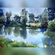 Nad  Liwcem  -  akwarela 