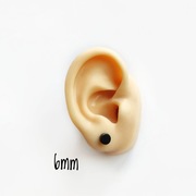 Czarne kolczyki typu fake tunel / fałszywy plug do ucha – para