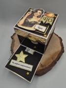 ExplodingBox prezent urodziny kobiety czarno złoty dowolna cyfra 18 30 40