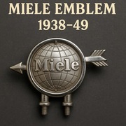 . Emblemat Miele (Herrenrad) – metalowy, gwintowany, oryginał ok. 1940 r.
