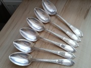 PRZEDWOJENNE SREBRZONE ŁYŻKI OBIADOWE WZÓR HEMPEL WARSZAWA