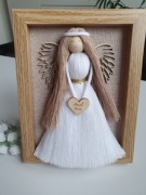 Anioł stróż ramka. Pamiatka chrztu, prezent urodzinowy.