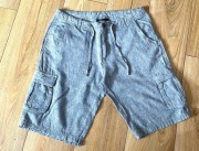 Spodnie męskie szorty lniane cargo nieb rozm.L Livergy 35zł