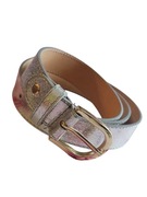 Pasek DAMSKI SKÓRZANY VERA PELLE SREBRNY 125 CM