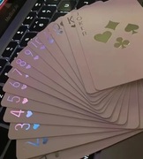 Nowe świecące w ciemności karty do gry z laserowym wzorem Srebrne