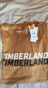 Timberland jasnobrązowy karmelowy t-shirt rozm XL jak XXL z nadrukiem 
