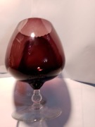 Olbrzymia koniakówka kolor oberżyna - unikat kolorowe szkło