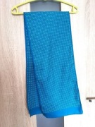 Niebieska apaszka chusta damska w białe kropki, na szyję elegancka