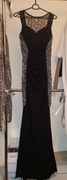 sukienka maxi czarna+koronka xs, s