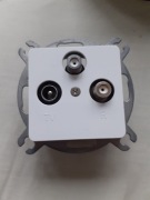 Gniazdo RTV-SAT-SAT Hager Polo Optima białe - nowe